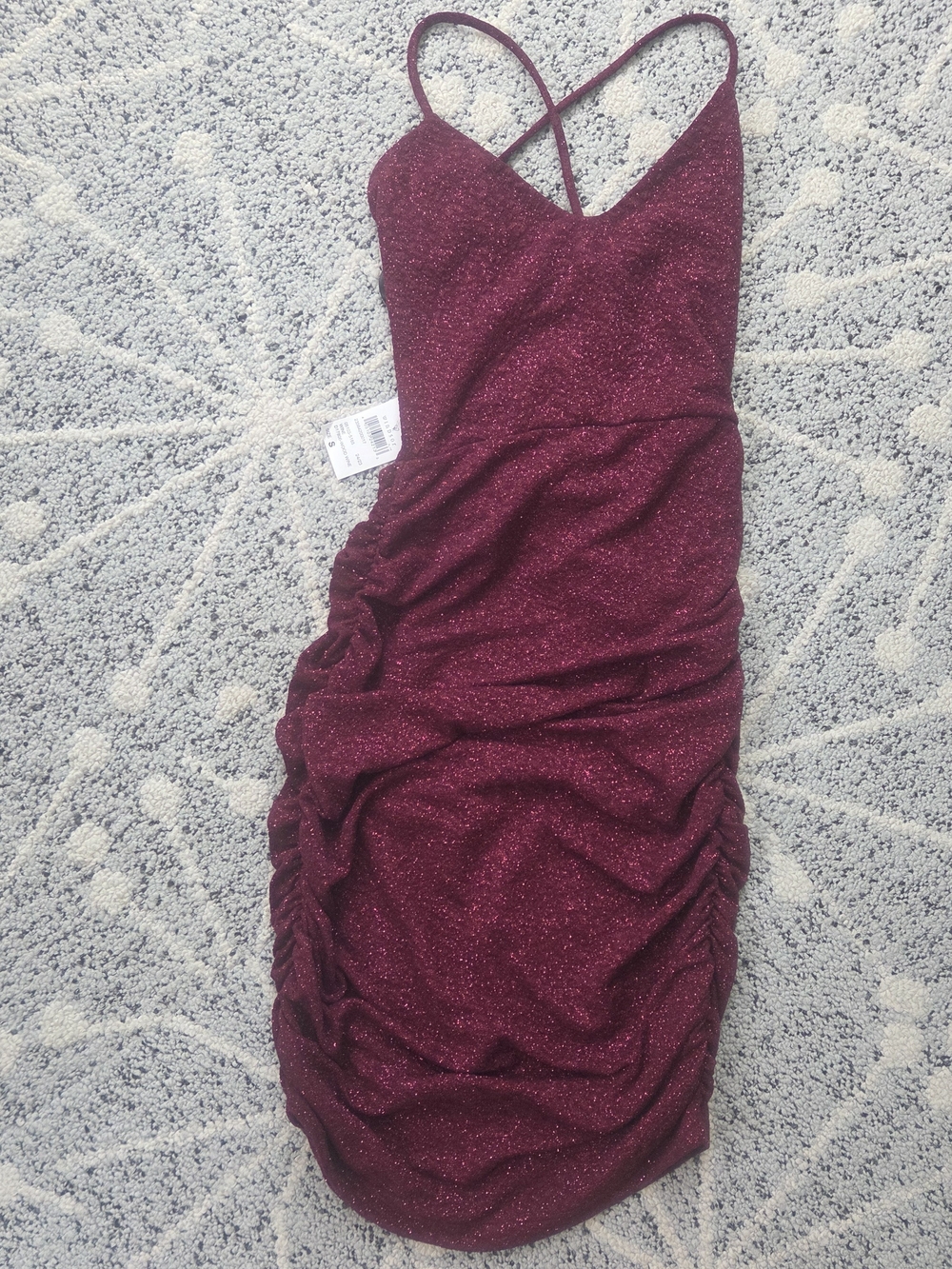 NWT Windsor Sparkle Mini Dress Lace Up Back in Wood Wine Homecoming Bodycon